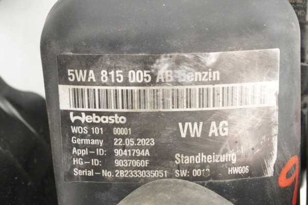 PARKING HEATER WEBASTO VW AUDI 5WA815005AB 9037060F Version European