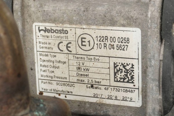 PARKING HEATER WEBASTO VW T6 7E0819008K 9028062C Version European