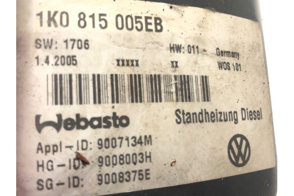 WEBASTO VW GOLF PLUS V 1K0815005EB Hatchback 2 0 04 13 Car type passenger cars