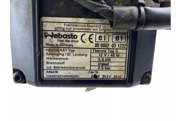 Webasto PEUGEOT BOXER VAN 66724C 2012 Quality of parts according to GVO O original with manufacturer s logo OE