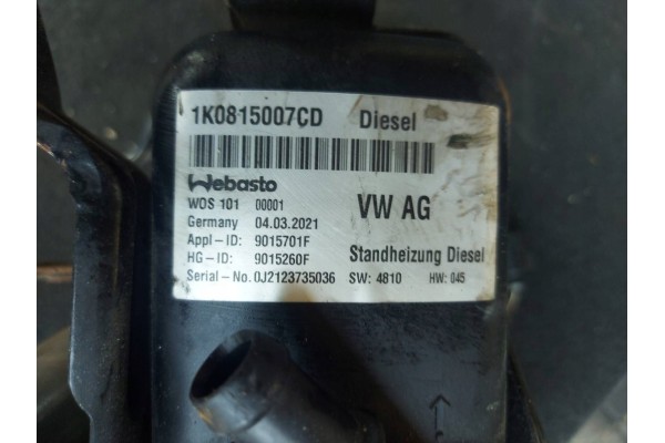 VW CADDY V PARKING HEATER WEBASTO THERMO TOP V 1K0815007CD Catalog number of the part 1K0815007CD