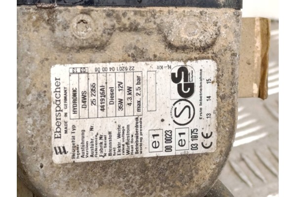 PARKING HEATER WEBASTO VOLKSWAGEN CRAFTER D4WS Catalog number of the original 441916AI