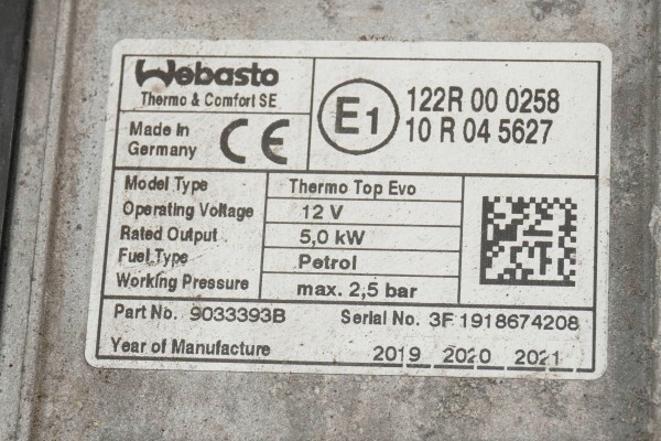 Calefactor estacionario WEBASTO para VW PASSAT B8 3Q0815005AA