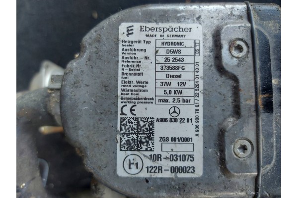 MERCEDES SPRINTER W906 LIFT PARKING HEATER WEBASTO A9068302201 Catalog number of the part A9068302201