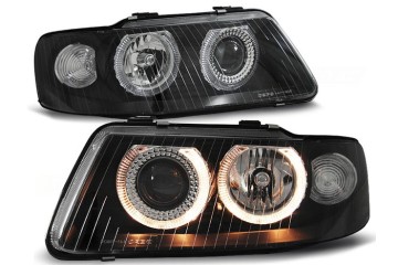 AUDI A3 8L 00 03 LAMPS headlights front BLACK rings H7 lens Packaging status original
