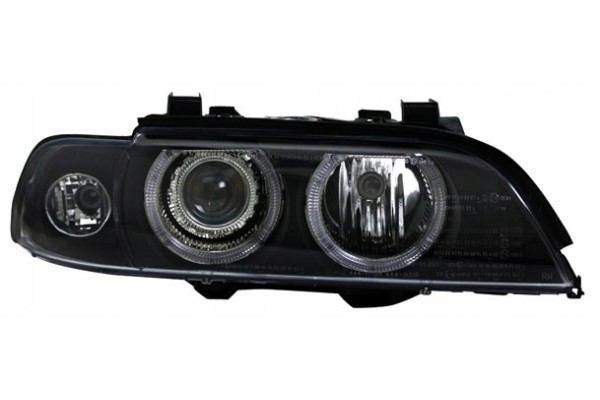 BMW 5 E39 95 00 LAMPS headlights BLACK rings xenon D2S H7 DPEO lenses L P Packaging status original