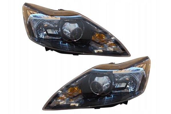 SET OF HEADLIGHTS FORD FOCUS 2008 2010 BLACK XENON