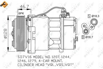 COMPRESSOR AIR CONDITIONING COMPRESSOR 32168 NRF VW LT Quality of parts according to GVO Q original with factory logo OEM OES