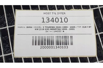 BRIDGE DIFFERENTIAL REAR 3 38 BMW 3 E46 1428168 Installation side rear