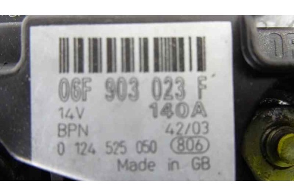 06F903023F ALTERNADOR VOLKSWAGEN TOURAN (1T1)