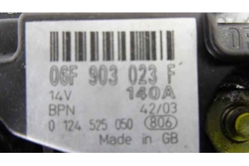 06F903023F  ALTERNADOR VOLKSWAGEN TOURAN (1T1) Trendline 2004 06F903023F 172967 VOLKSWAGEN - 5