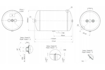 AIR TANK 80L 396x750 950 080 002 0 Part manufacturer HT Europe