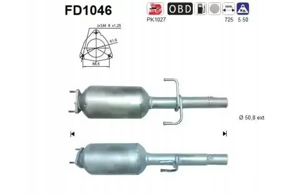 PARTICULATE FILTER FAP DPF FD1046 AS FIAT FORD