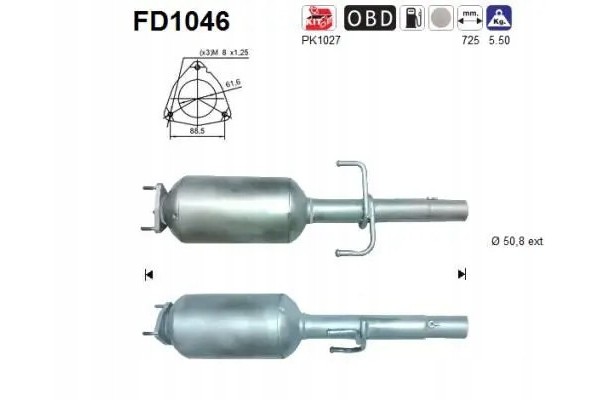 PARTICULATE FILTER FAP DPF FD1046 AS FIAT FORD Packaging status original