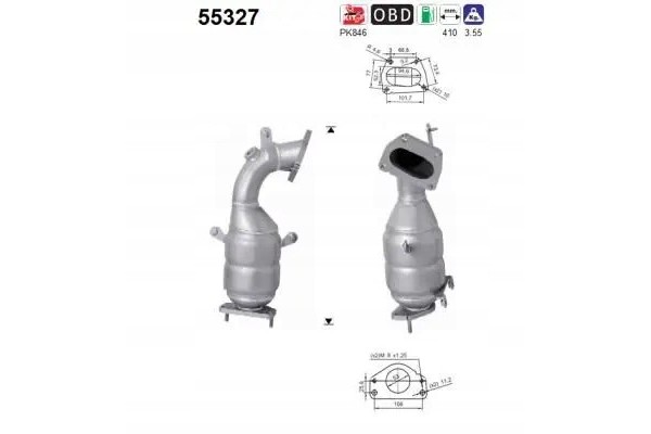 CATALYST 55327 AS ABARTH ALFA ROMEO FIAT LANCIA Packaging status original