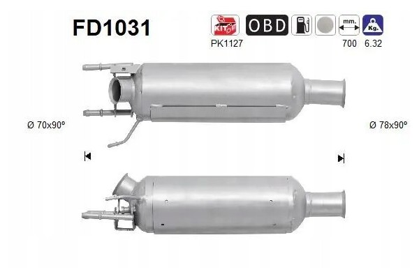 PARTICULATE FILTER FAP DPF FD1031 AS CITROEN Part manufacturer AS