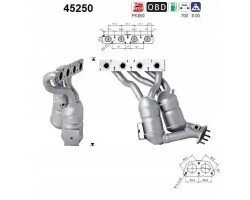 CATALYTIC CONVERTER 45250 AS BMW 1 3 E87 E90 E91