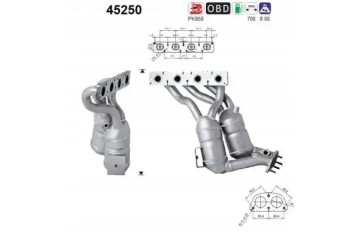 CATALYTIC CONVERTER 45250 AS BMW 1 3 E87 E90 E91