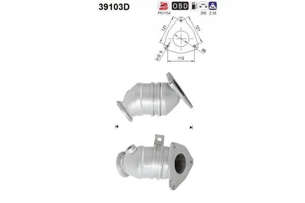 CATALYST EURO EMISSION 5 39103D AS IVECO Packaging status original