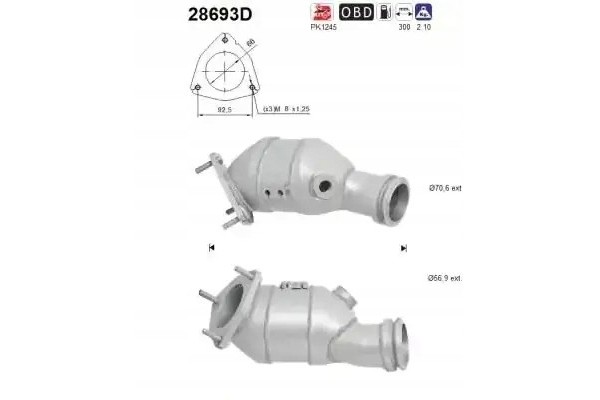 CATALYST EURO EMISSION 6 28693D AS FIAT