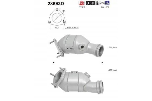 CATALYST EURO EMISSION 6 28693D AS FIAT Packaging status original