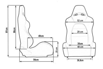 Sports chair DRAGO Velour Bride Black Quality of parts according to GVO P replacement with original quality