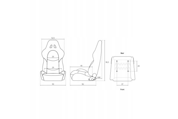 Racing chair AutoStyle RK SS 73LBS black synthetic leather sliders Part manufacturer Autostyle