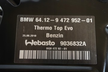 WEBASTO BMW X5 G05 PETROL 9472952 Car type passenger cars