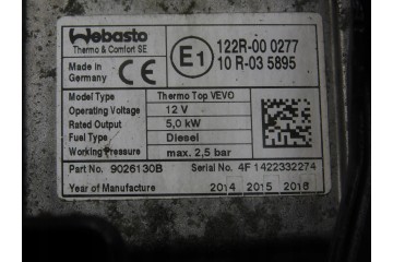 7N0815065T THERMO TOP VEVO WEBASTO VW SHARAN II 2010 2022 Catalog number of the part VOLKSWAGEN SHARAN 7N 10 WEBASTO 7N0815065T