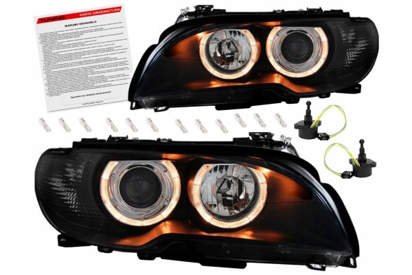BMW E46 03 06 COUPE CONVERTIBLE LAMPS headlights front rings H7