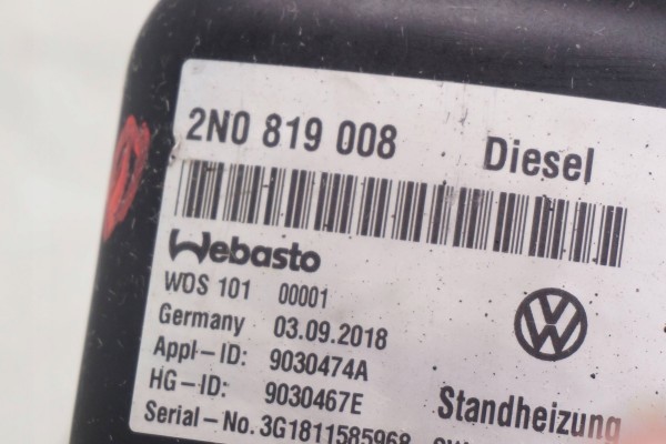PARKING HEATER WEBASTO VW CRAFTER 2N0819008 Version European