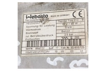 Controlador / Módulo Webasto para Nissan Pathfinder R50 1998 3D805729
