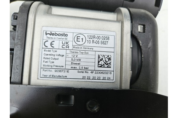 Webasto Thermo Top EVO BMW X3 G01 X4 G02 64 12 5A3A015 01 Catalog number of the original 5A3A015