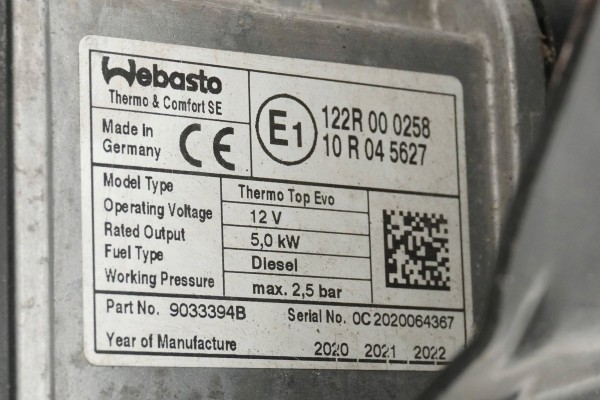 Calefactor estacionario WEBASTO para VW 5Q0815007H 9033394B
