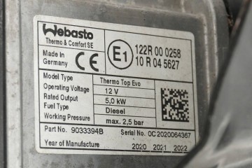 Calefactor estacionario WEBASTO para VW 5Q0815007H 9033394B