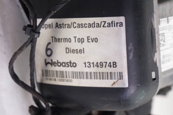 Calefactor estacionario WEBASTO para Opel Zafira Astra Cascada 1314974