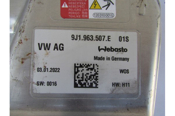 HEATING MODULE PORSCHE TAYCAN 9J1963507E Car type passenger cars