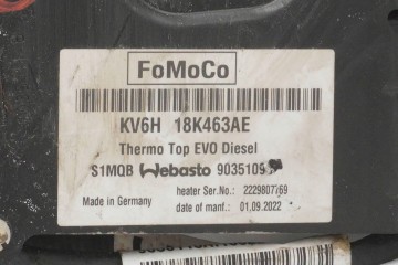 PARKING HEATER WEBASTO FORD TRANSIT CONNECT KV6H18K463AE 9035109C Catalog number of the original KV6H 9K299 AB