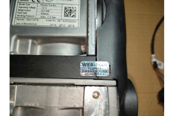 Parking heater Webasto Thermo Top Evo 5 KW diesel NEW 1314815A Catalog number of the part 1314815A
