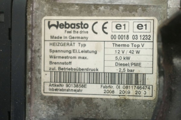 Calefactor estacionario Webasto para VW Tiguan 5N0815065B 9013858E