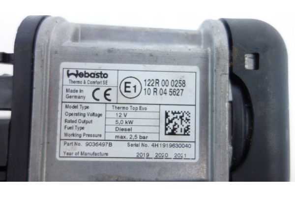 Calefactor estacionario Webasto para Volvo V60 XC60 9036497B 122R00025