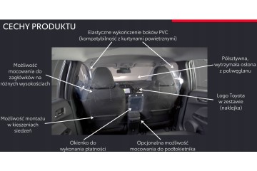 PROTECTIVE COMPARTMENT FOR THE CARRIAGE OF PASSENGERS TAXI COROLLA E21 POLYCARBONATE TOYOTA OE Part manufacturer Toyota OE