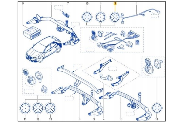 Electric harness of towing hook 13 PIN RENAULT MEGANE IV 4 TALISMAN OE