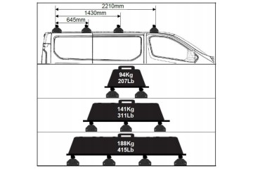 Crossbar roof beam RENAULT TRAFIC III VIVARO B OE Product weight with unit packaging 7 kg