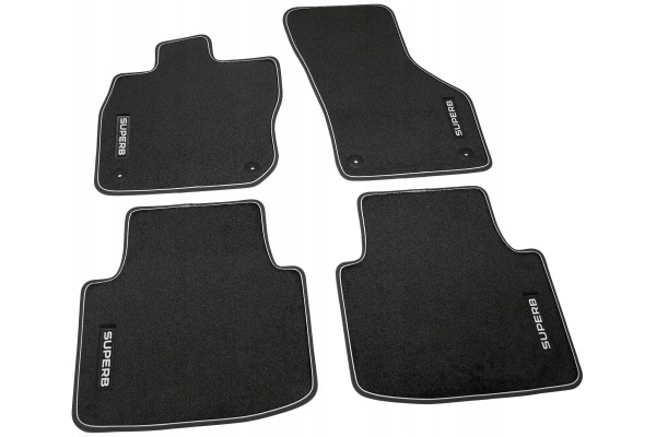 VELOUR RUGS FRONT REAR SKODA SUPERB IV 3P1061270 EXCLUSIVE ORIGINAL