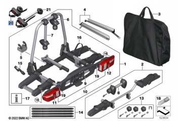 82725A4BAD6 Mounting arm with belt clamp for 1 bicycle Packaging status original