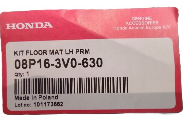 PREMIUM VELOUR RUGS HONDA ZR V 2023 08P163V0630 ORIGINAL Part manufacturer Honda OE