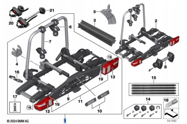 82725A57166 Rear rack for 3 bicycles Packaging status original