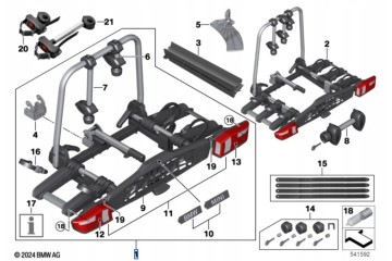 82725A57166 Rear rack for 3 bicycles Packaging status original