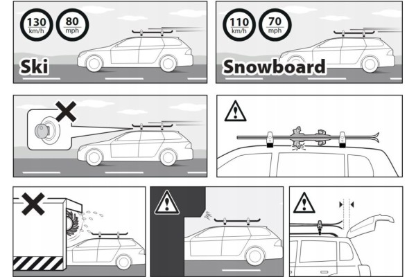 Portaesquís POLAIRE SELECT S4 para esquí o snowboard - Montaje en ra